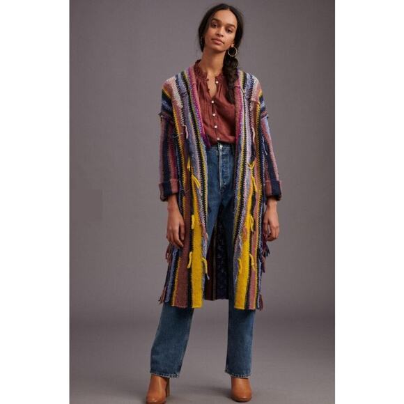 Anthropologie Pilcro Dreamer Striped Duster Sweater Size XS/S - Picture 4 of 11
